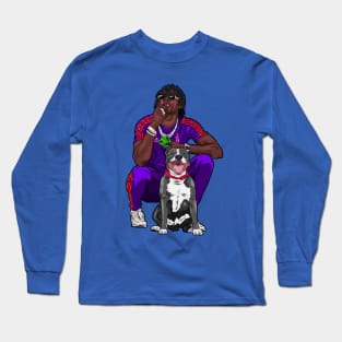 chillin and smoking with my dog Long Sleeve T-Shirt